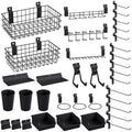 INCLY 30PCS Slatwall Accessories Set - Heavy Duty Garage Organizer