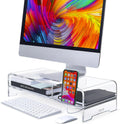 Acrylic Monitor Stand Riser 20in - Clear 2-Tier Organizer