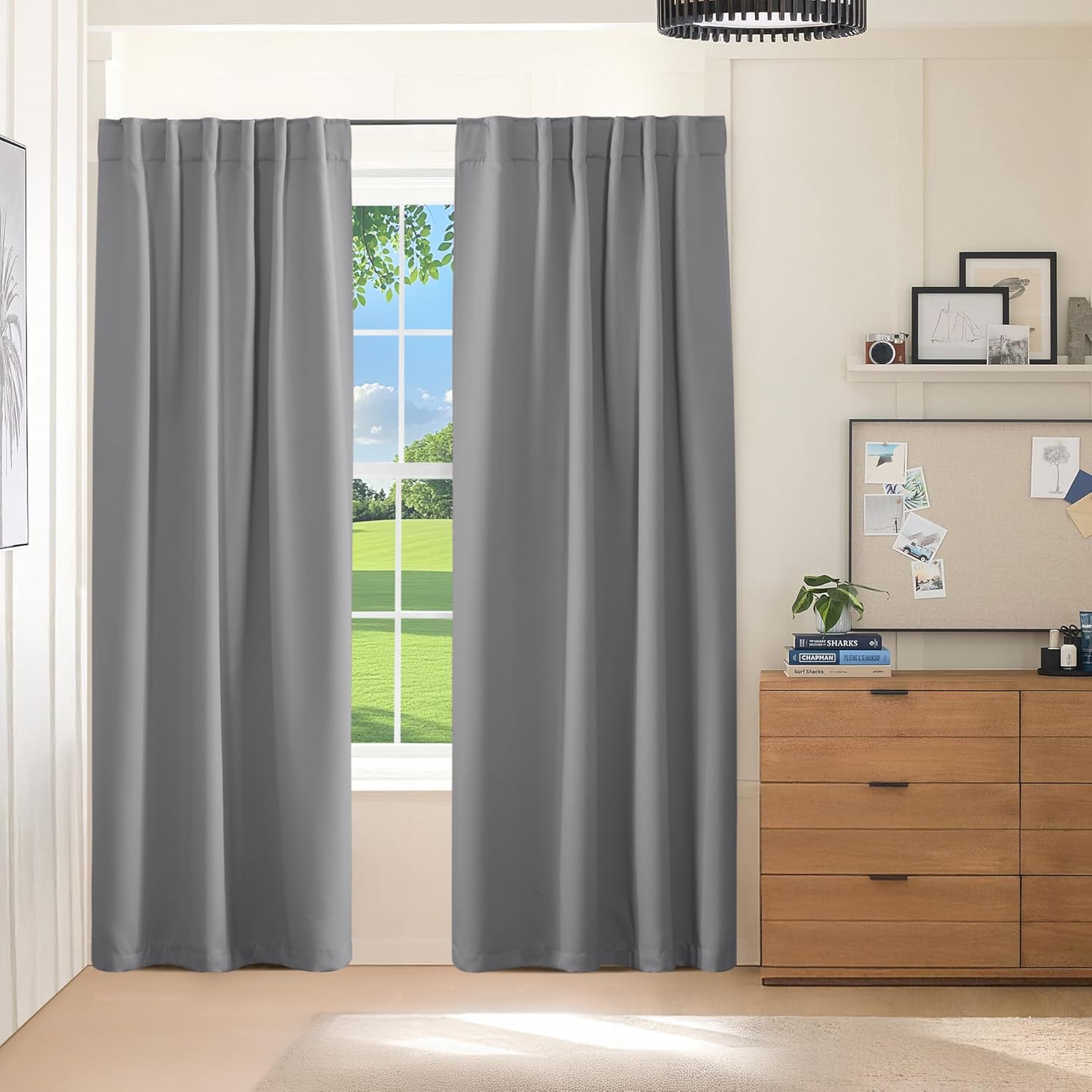 PONY DANCE Blackout Curtains for Bedroom - 96 Inch Thermal Drapes