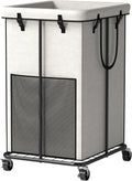 150L Large Laundry Basket with Wheels - Rolling Hamper That Glides