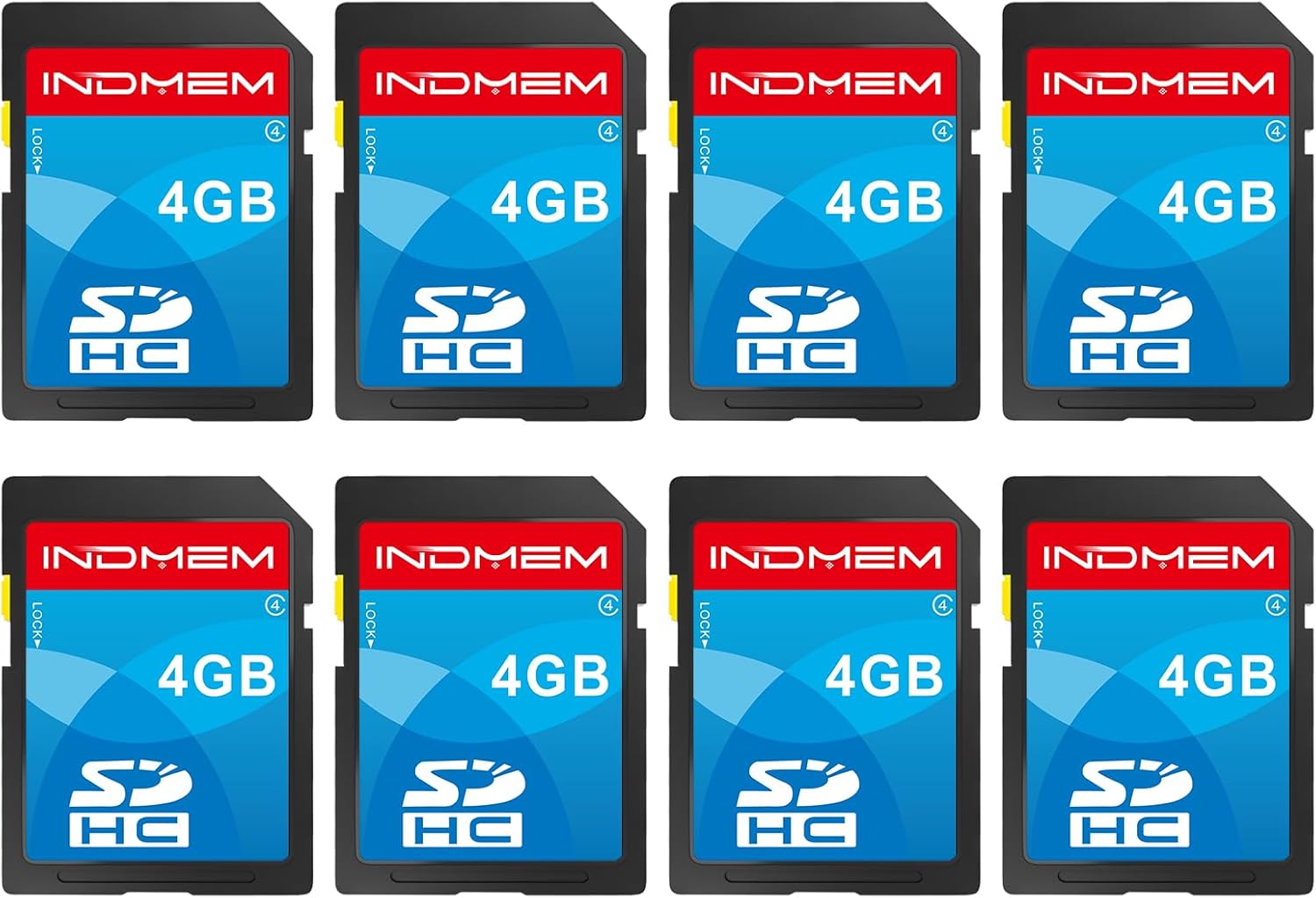 INDMEM 4GB SD Card 8-Pack: Class 4 Flash Memory for Reliable Camera Storage