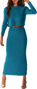 PRETTYGARDEN Women's Rib Knit 2 Piece Sweater Set - Flattering Fall Is