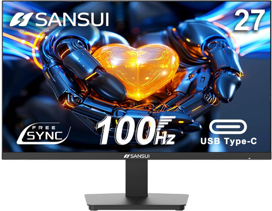 SANSUI 27 FHD Monitor: 100Hz Refresh Rate for Smooth Gaming