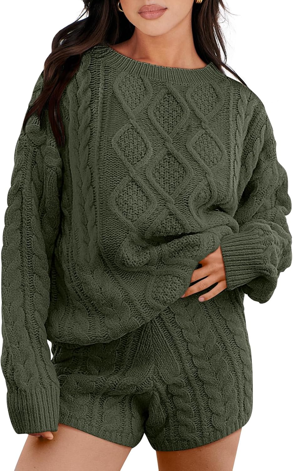 Stylish 2 Piece Sweater Lounge Set for Women by ANRABESS