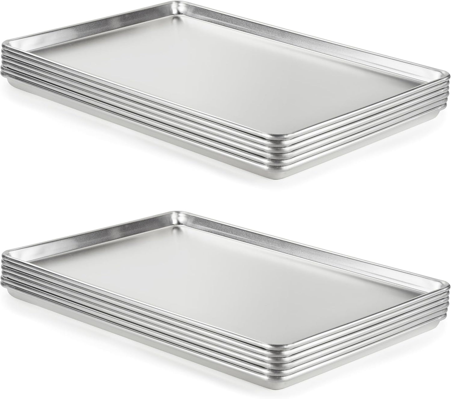 CURTA 12 Pack Aluminum Sheet Pan for Commercial Baking Needs