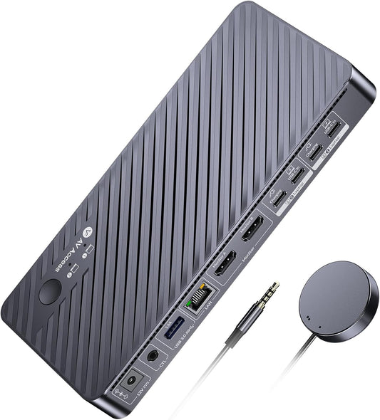 AV Access KVM Switch for Dual Monitors and Laptops - 4K UHD