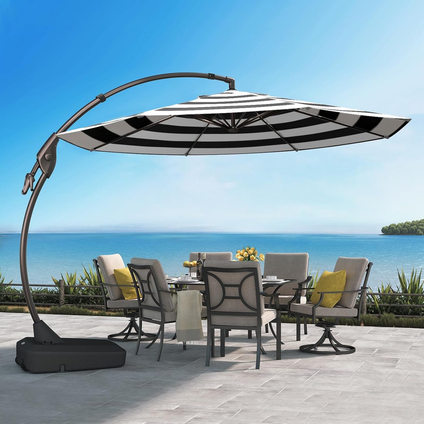 Grand Patio 12FT Outdoor Round Offset Umbrella for Garden