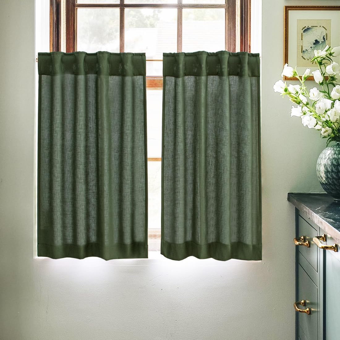 Light Filtering Farmhouse Kitchen Curtains by LIMON HOME