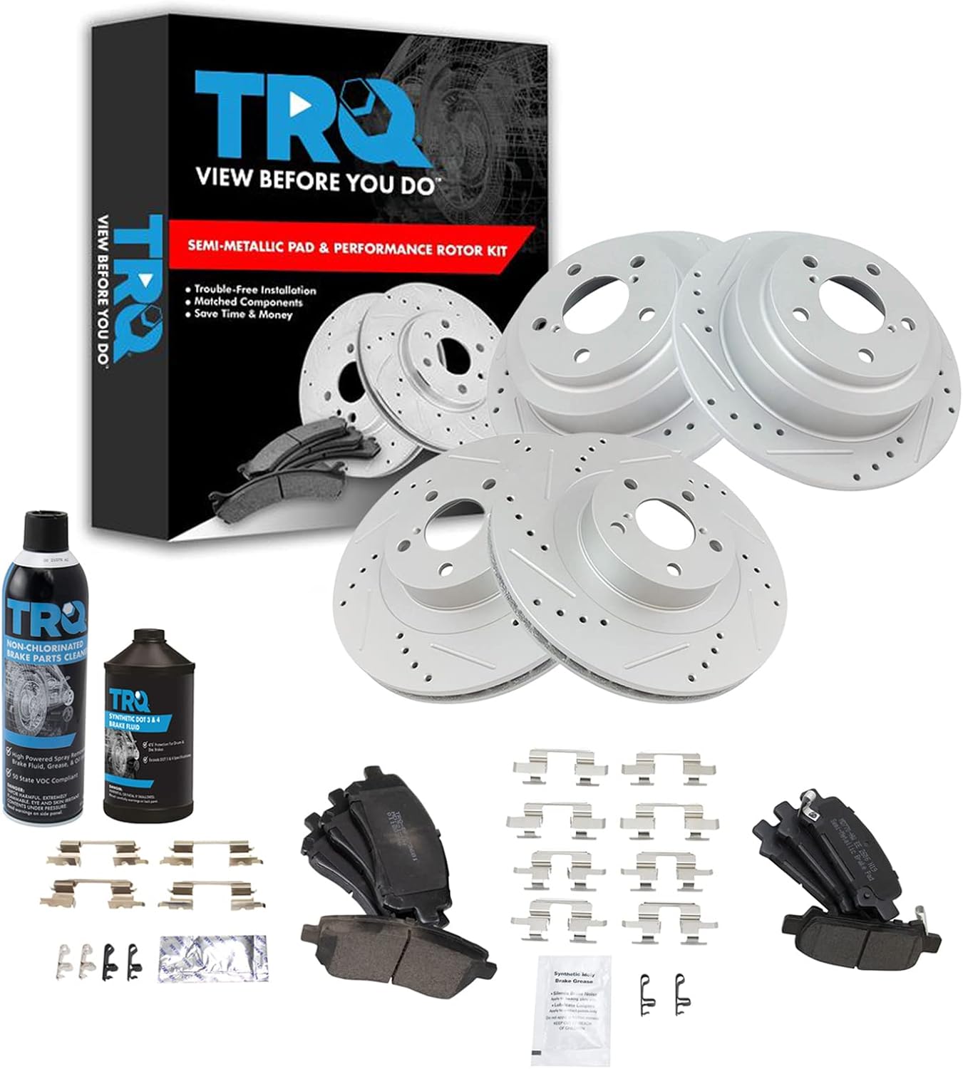 TRQ Performance Brake Pad & Rotor Kit for 2002-2003 Subaru Impreza