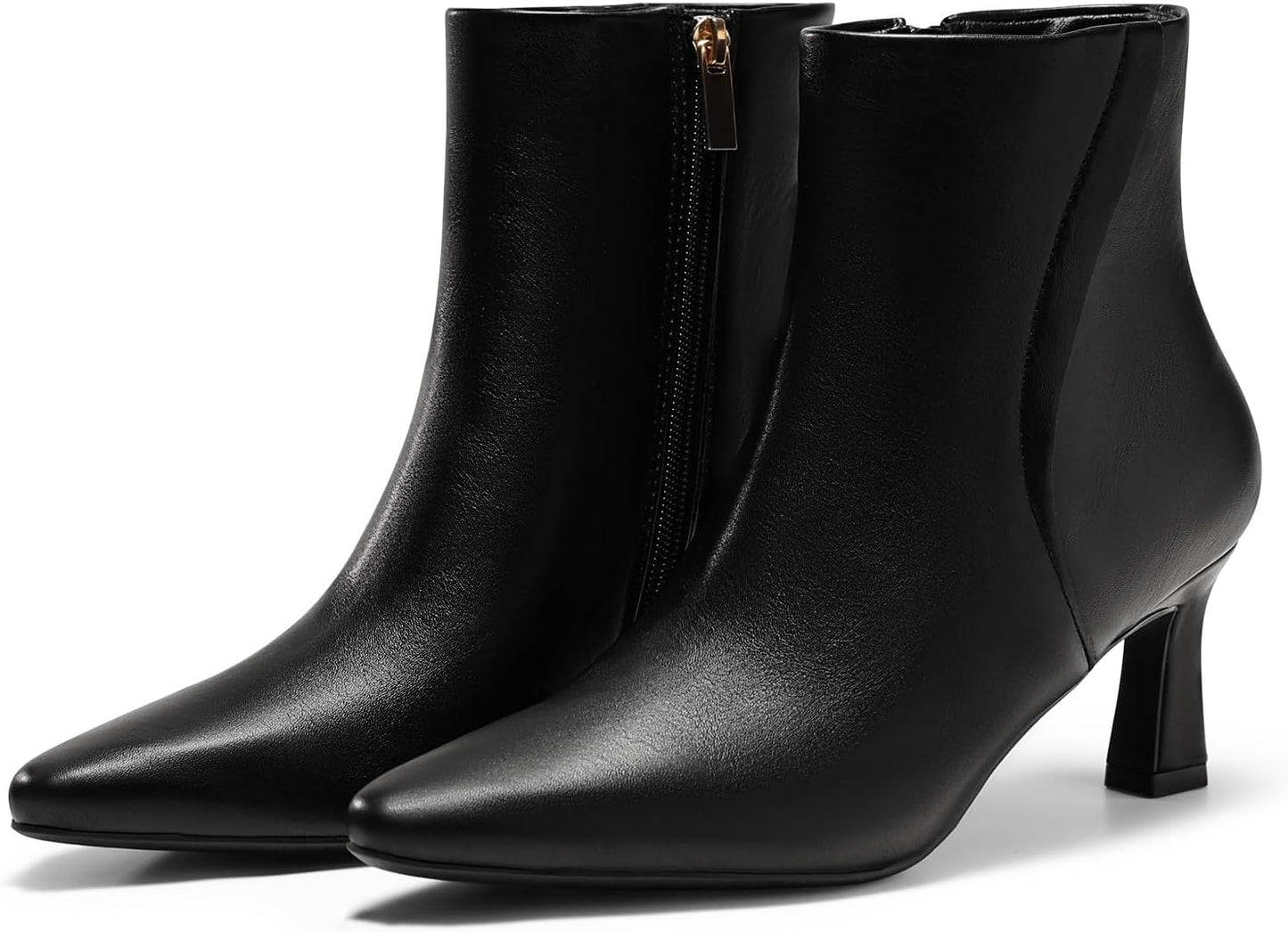 Coutgo Womens Ankle Boots with Kitten Low Heel for Winter
