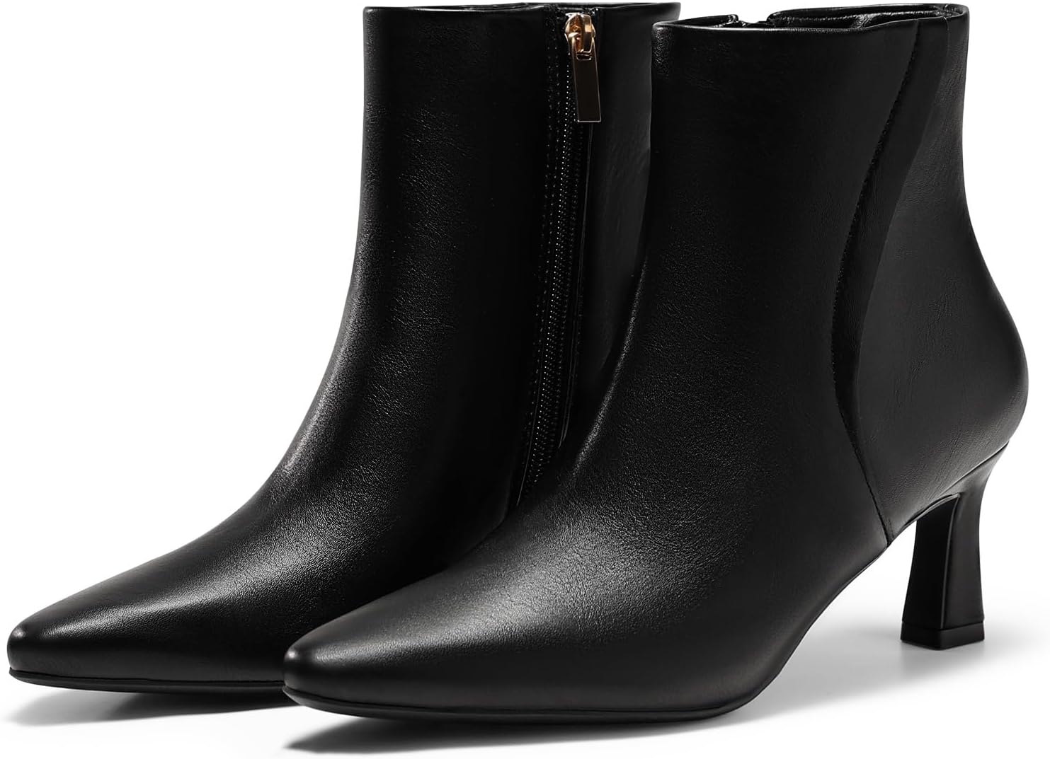 Coutgo Womens Ankle Boots with Kitten Low Heel for Winter