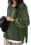 Women's Oversized Crewneck Ribbed Knit Pullover Sweater - Cozy Shape