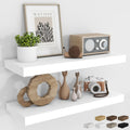31.5in Floating Shelves for Wall 2 Pack - Rustic White Floating Shelf