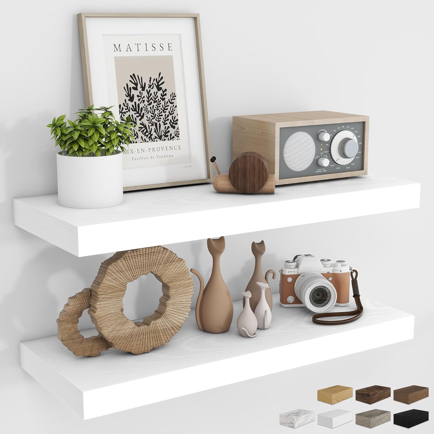 31.5Inch Floating Shelves for Wall - Rustic Wood Storage Solution