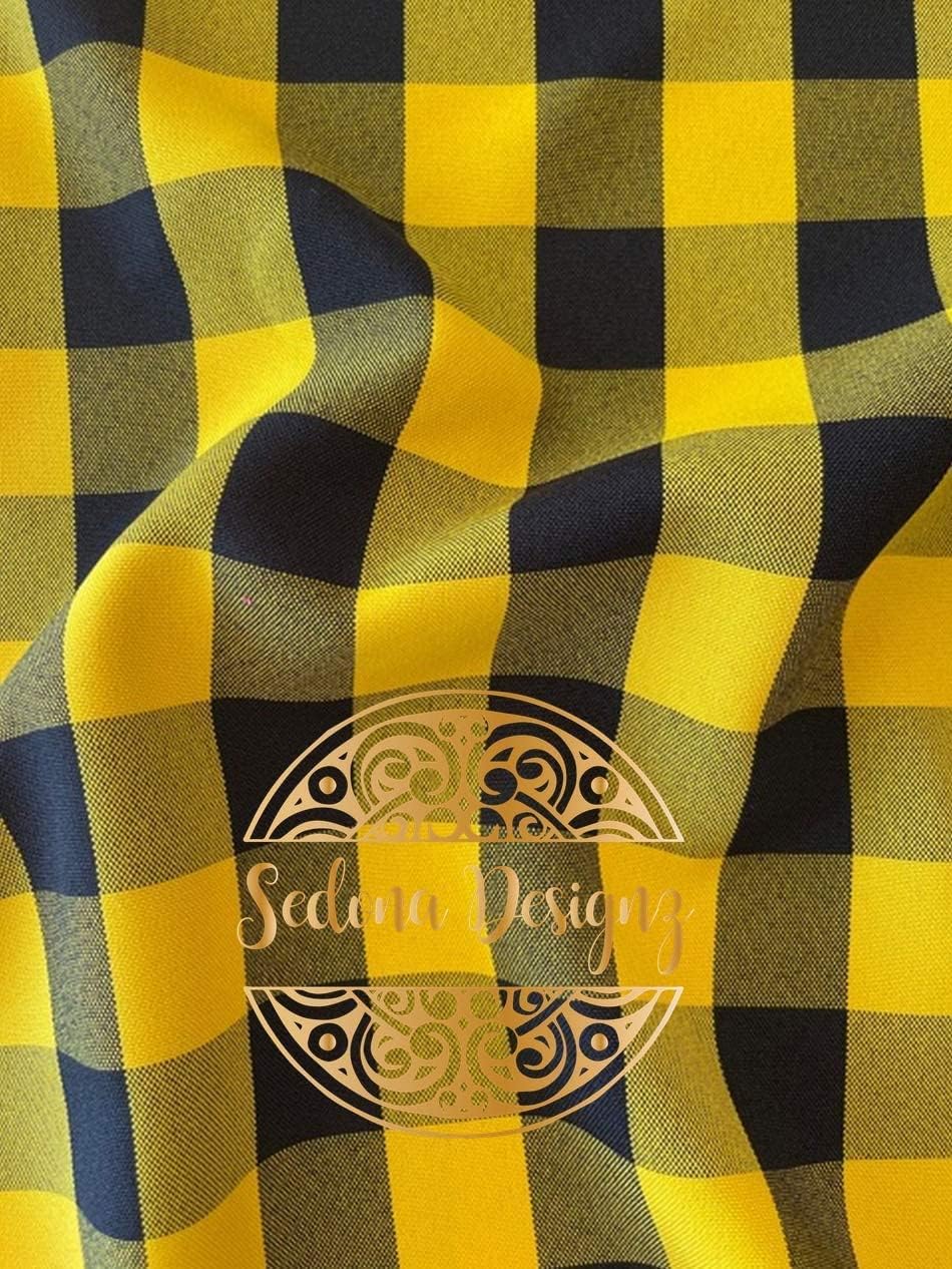 1in Checkered Gingham PolyPoplin Fabric for Sewing and Crafts