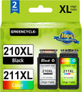 GREENCYCLE 2 Pack 210XL CL211XL Ink Cartridge for Canon