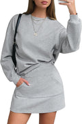 Women 2 Piece Cotton Tracksuit Set - Comfortable Skort Sweatshirt