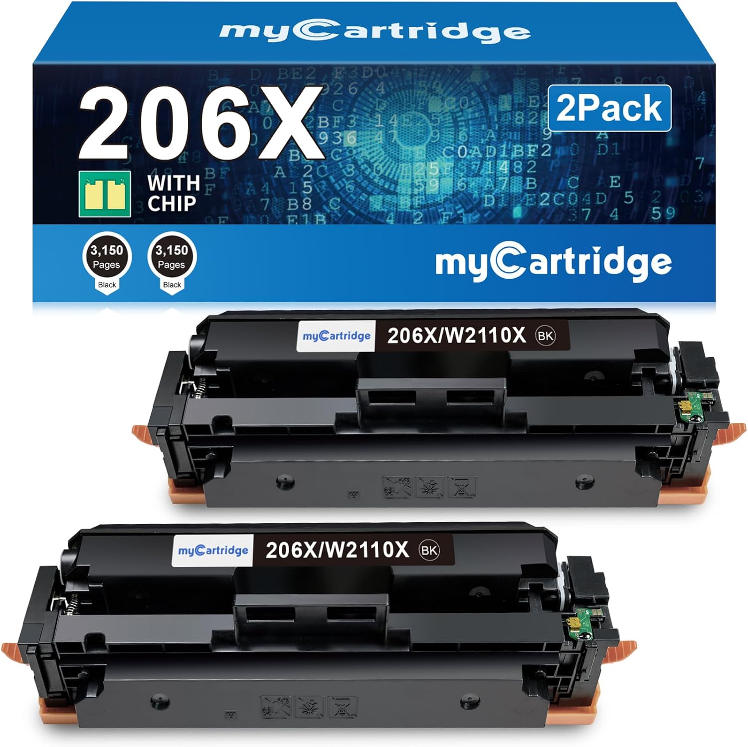 High Yield Black Toner 2 Pack for HP Color Laserjet