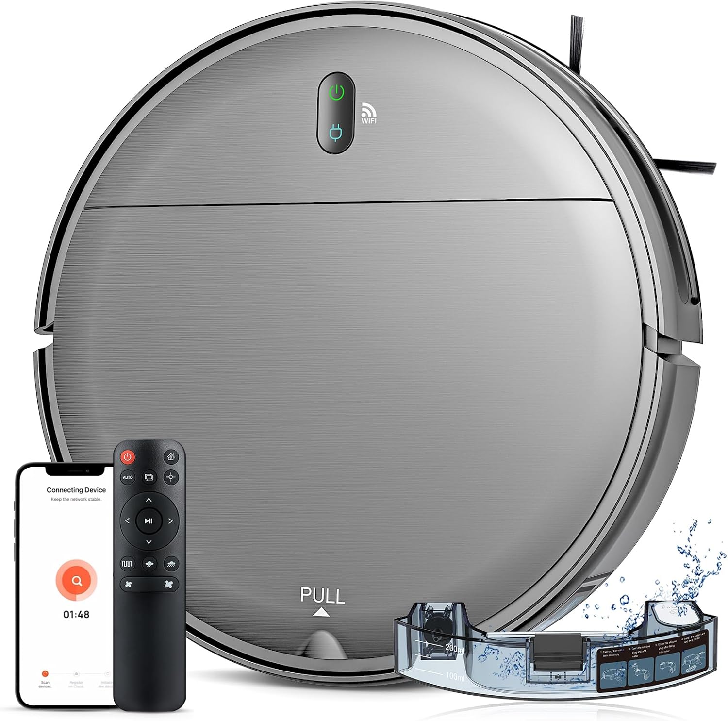 Smart 2-in-1 Robotic Vacuum: Self-Charging, App Control, Ideal for All Floors