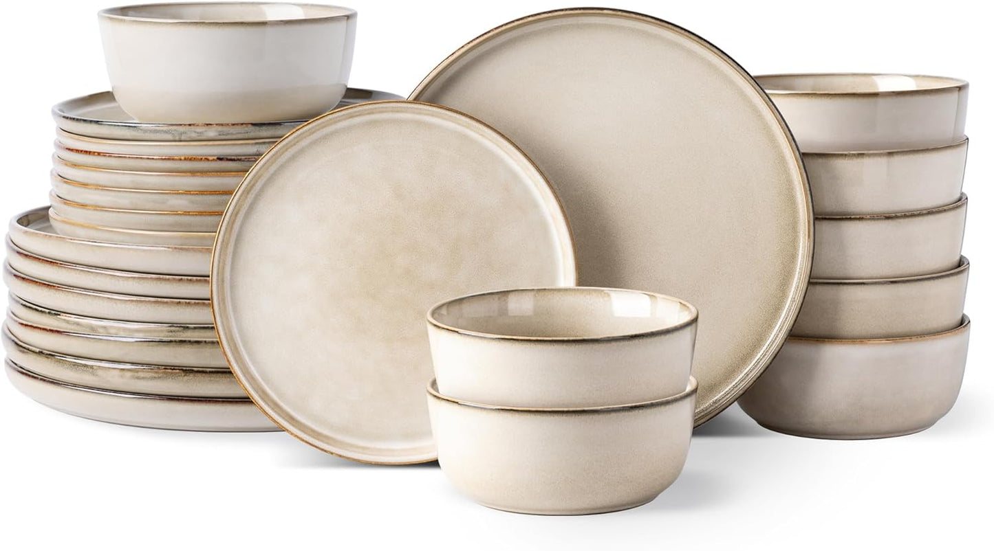 GBHOME Ceramic Dinnerware Set for 8, 24 Pieces Stoneware
