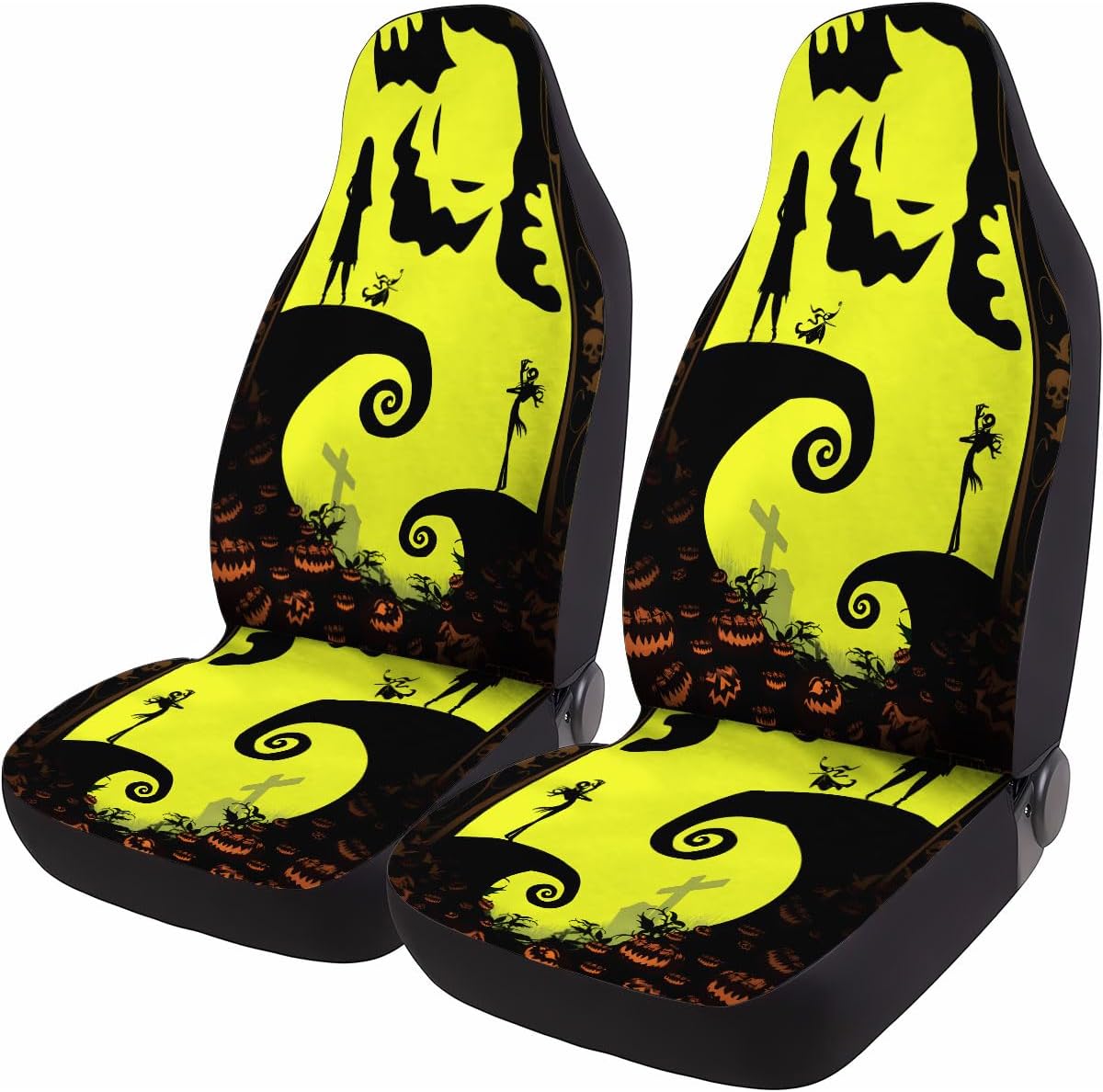 Horror Nightmare Skellington Car Seat Covers for Sedans and SUVs
