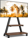 Rolling TV Stand for 43-80 in - Height Adjustable Mobile TV Cart