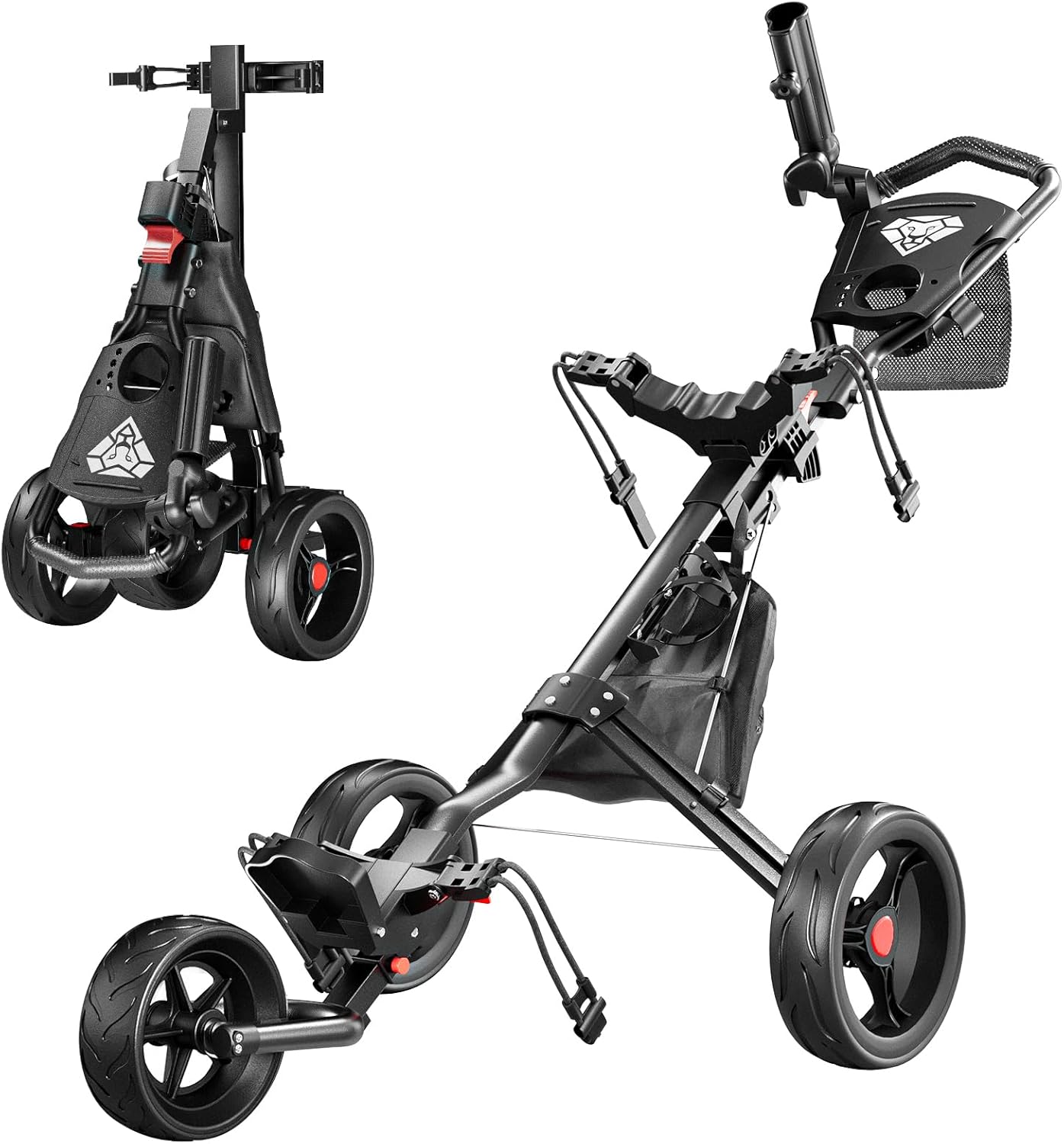 Golf Push Cart 3 Wheel - Lightweight & Foldable Design for All Ages
