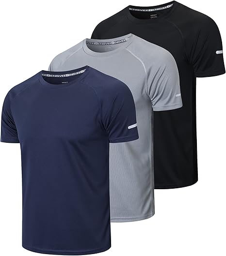 frueo Men's 3 Pack Workout Shirts for Ultimate Comfort and Fit