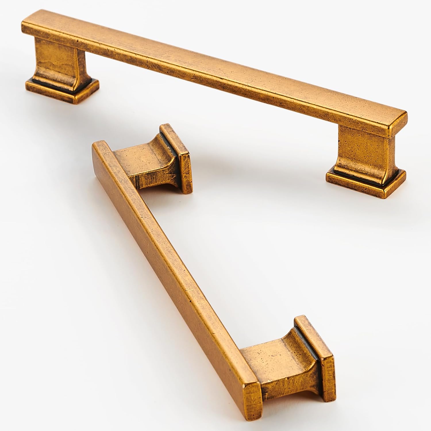 Antique Brass Kitchen Cabinet Handles - 10 Pack 6 Inch Pulls