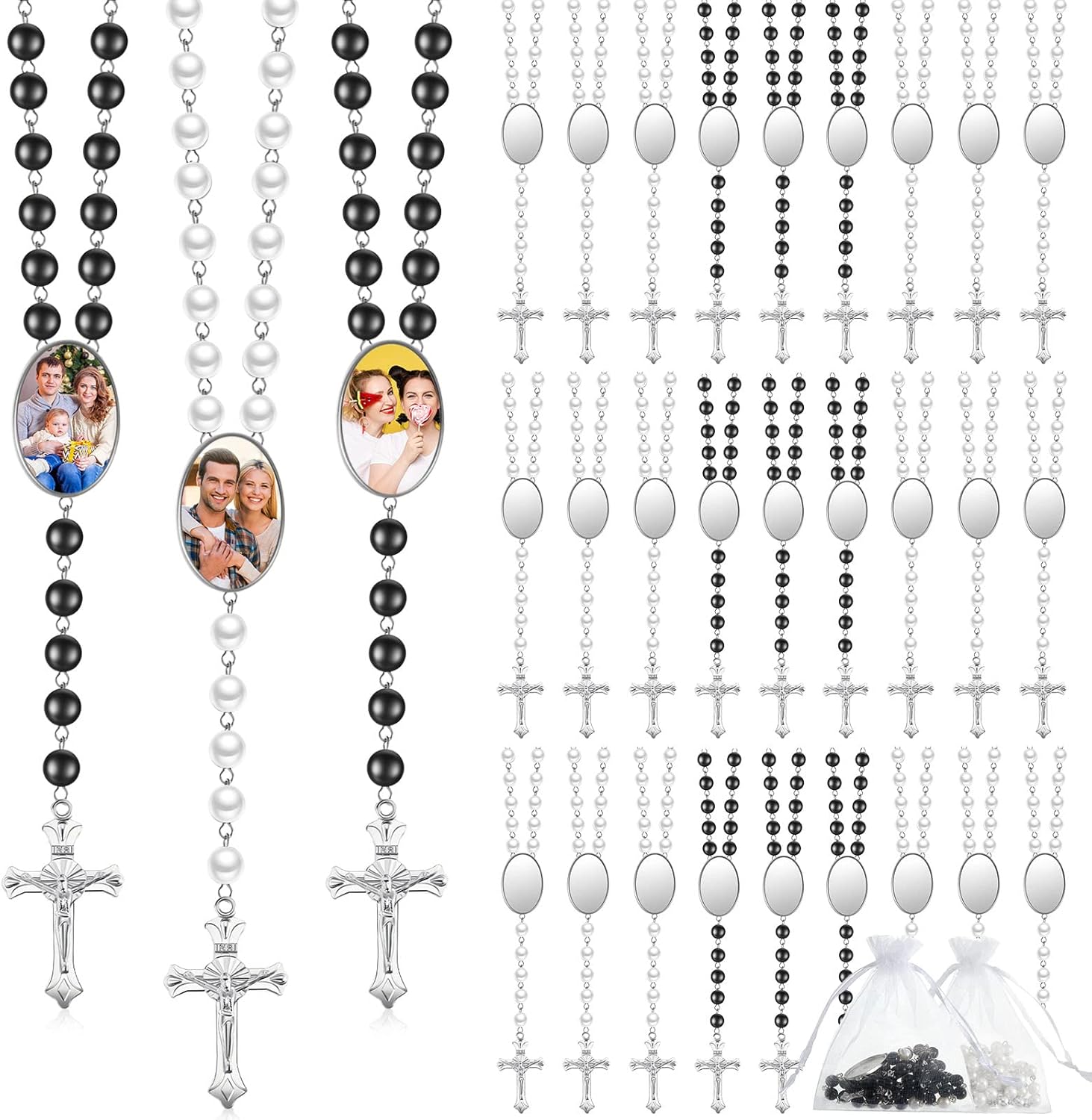 Sublimation Rosary Beads Necklace Set for DIY Jewelry Gifts