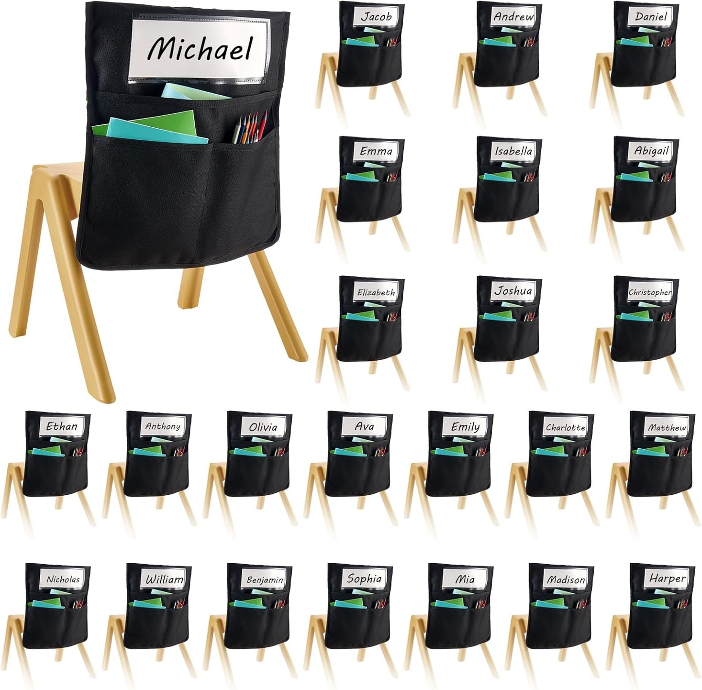 VEVOR Chair Pockets for Classroom Organization - 24 Pack