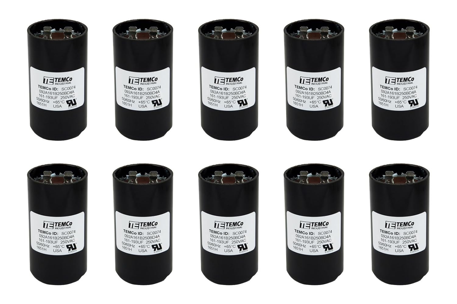 10 Pack 161-193 uF Start Capacitors for HVAC and Pump Motors