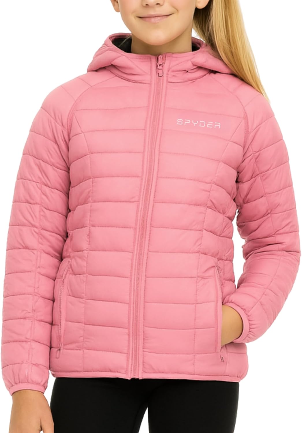 Spyder Girls Puffer Jacket with Hood for Winter Adventures