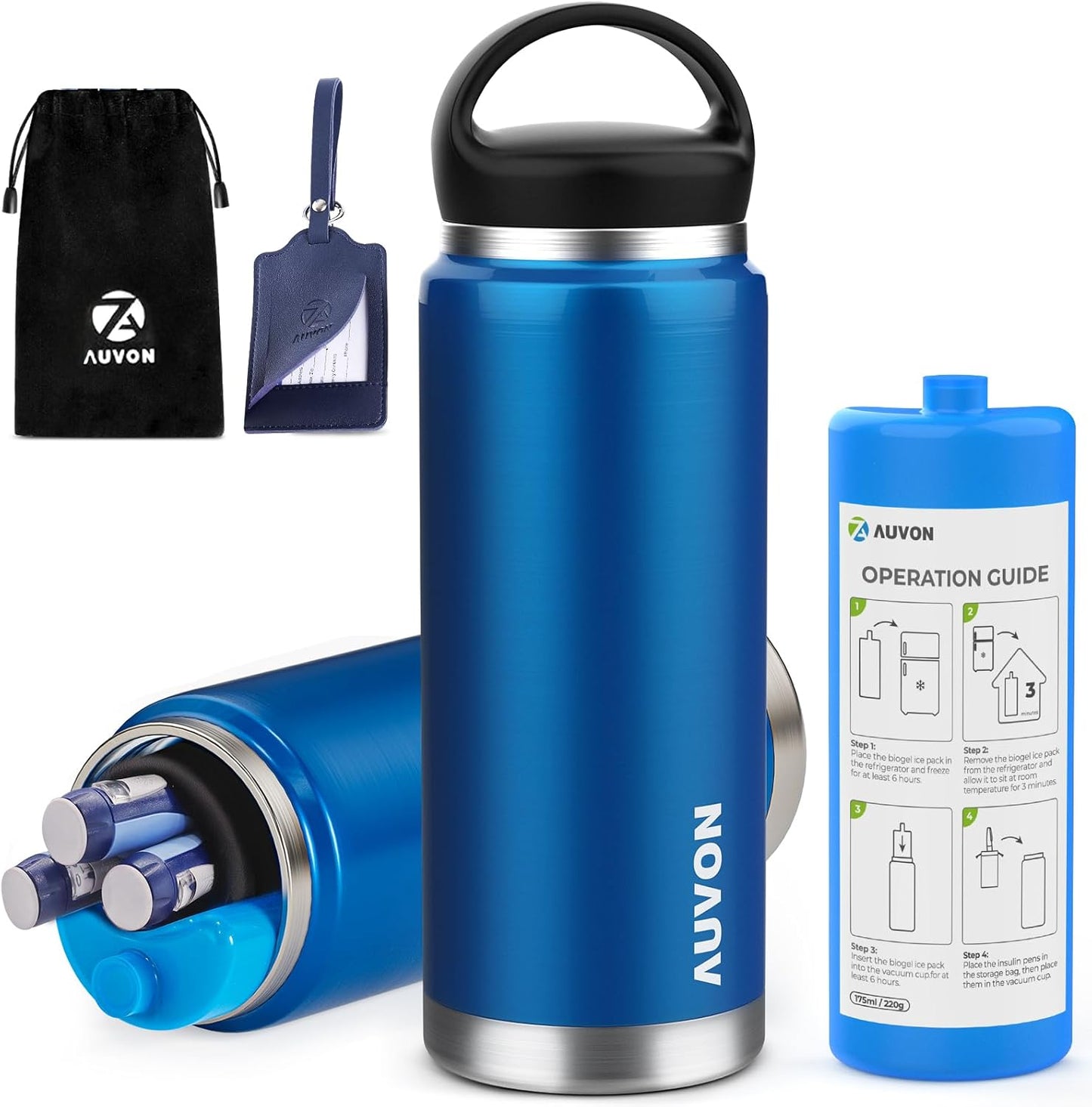AUVON Large Insulin Pen Cooler for Effective Travel Storage
