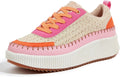 Women's Platform Rhinestone Chunky Sneakers - Sparkly Braided Style