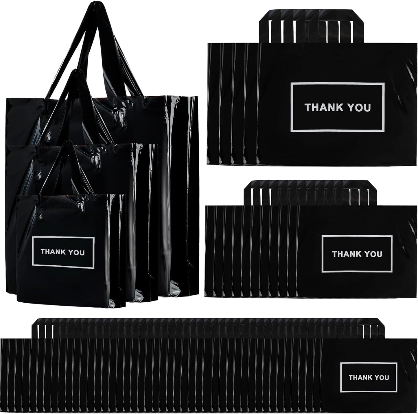 Teling 200 Pcs Thank You Plastic Bags for Weddings and Business