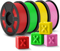 1.75mm PLA+ Filament 4-Pack Red Green Yellow Pink - Strong Print