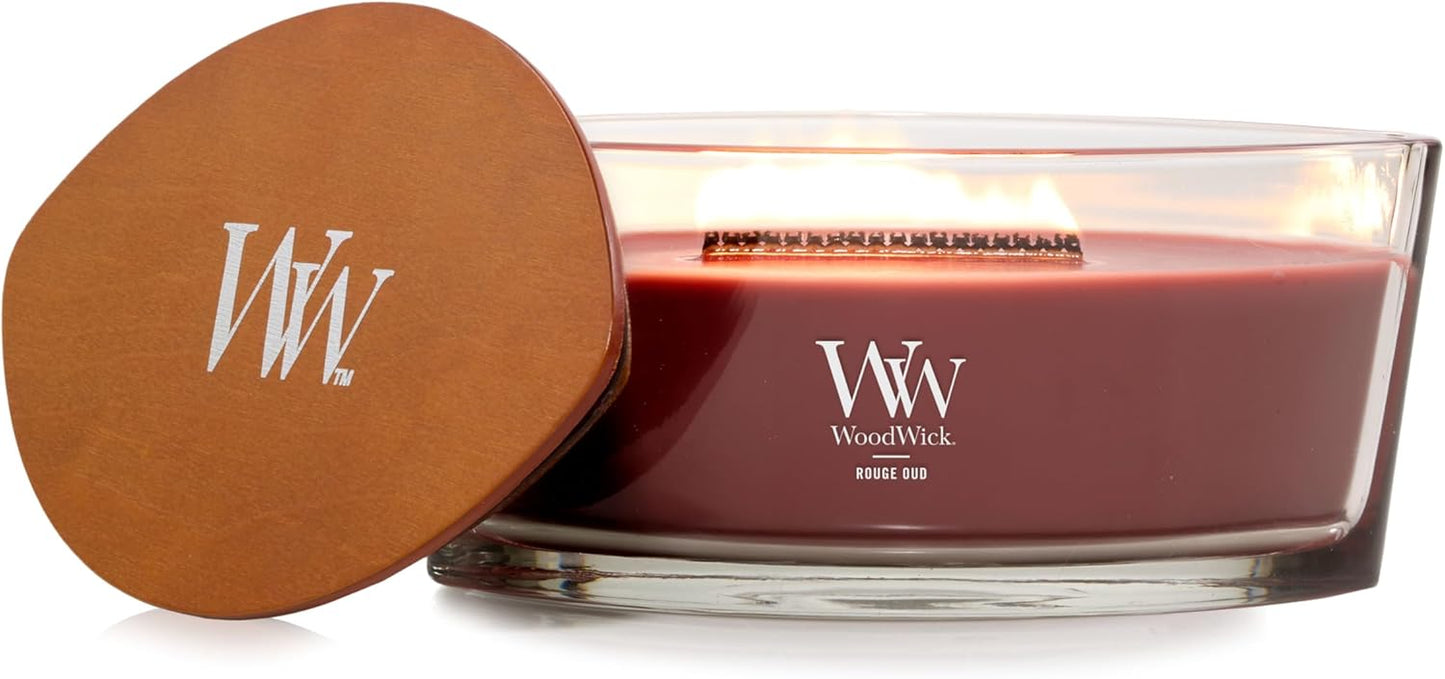 WoodWick Rouge Oud Scented Ellipse Candle for Elegant Ambiance