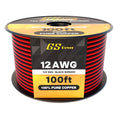 GS Power 12 Gauge Wire 100ft OFC Copper for Low Voltage Needs
