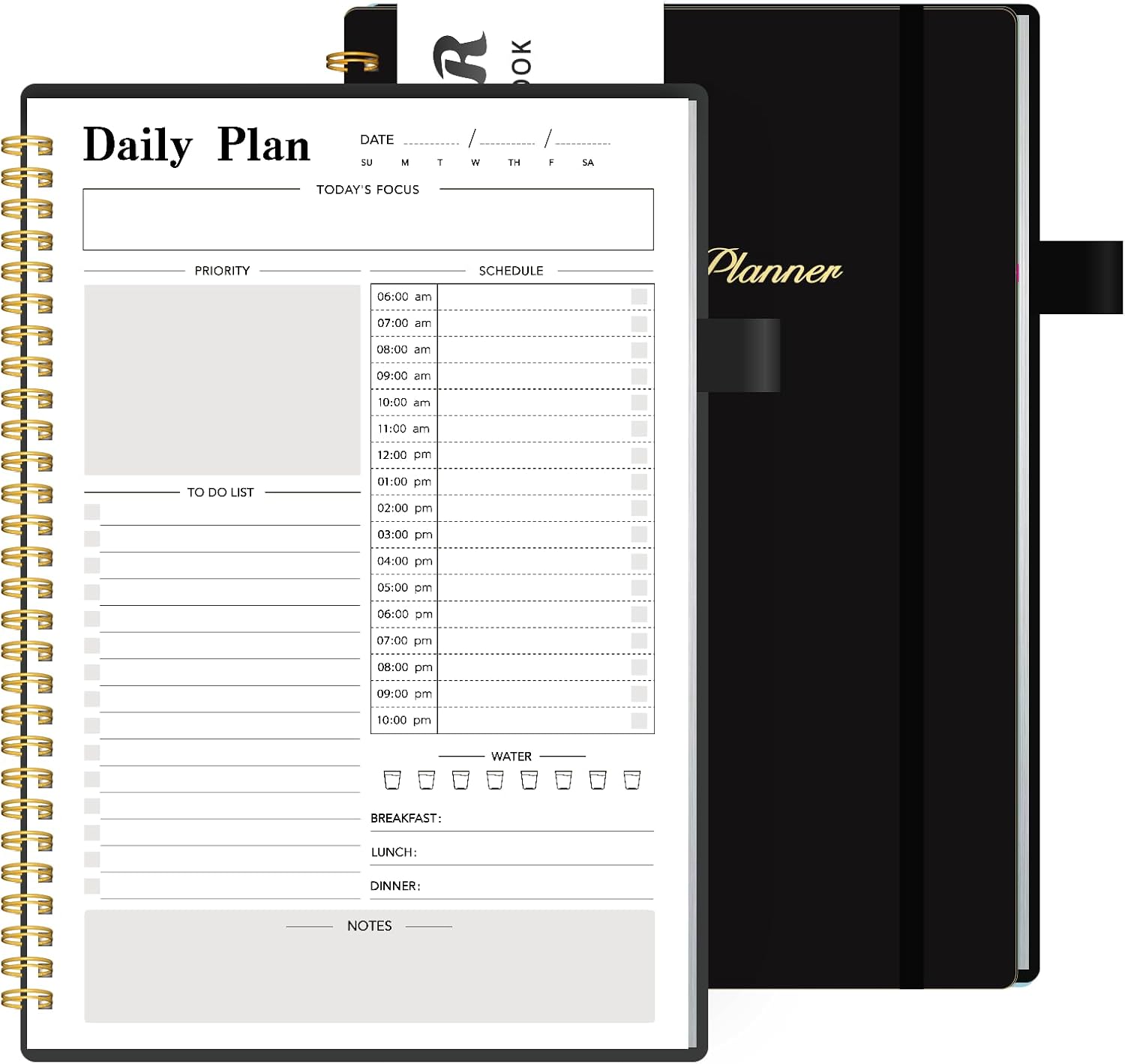 COLGRAM Daily Planner - Hourly Schedule, Flexible Cover