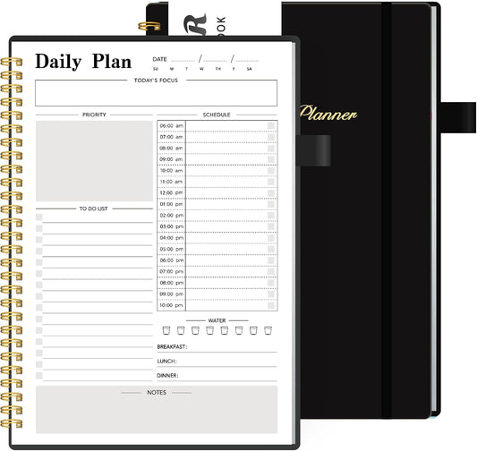 COLGRAM Daily Planner - Hourly Schedule, Flexible Cover