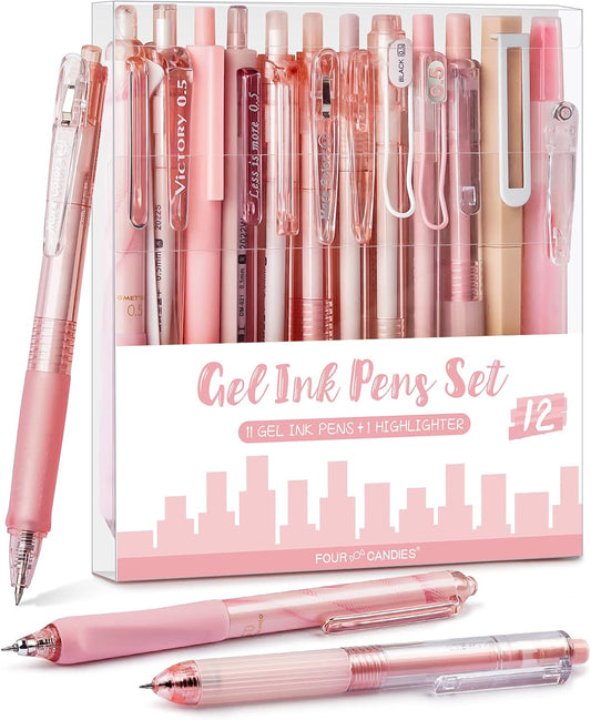 Pastel Gel Ink Pen Set - Cute & Retractable!