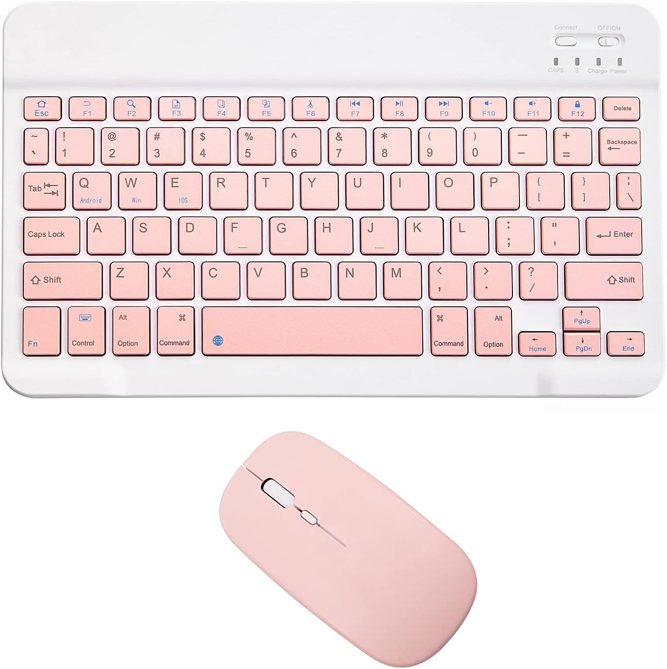 Pink Rechargeable Bluetooth Keyboard & Mouse Set - iOS 13 Compatible