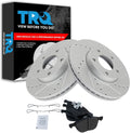 TRQ Front Brake Pad & Rotor Kit Semi-Metallic Performance - Reliable