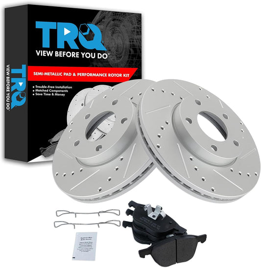 TRQ Front Brake Pad & Rotor Kit for 2004-2013 Mazda 3 Vehicles