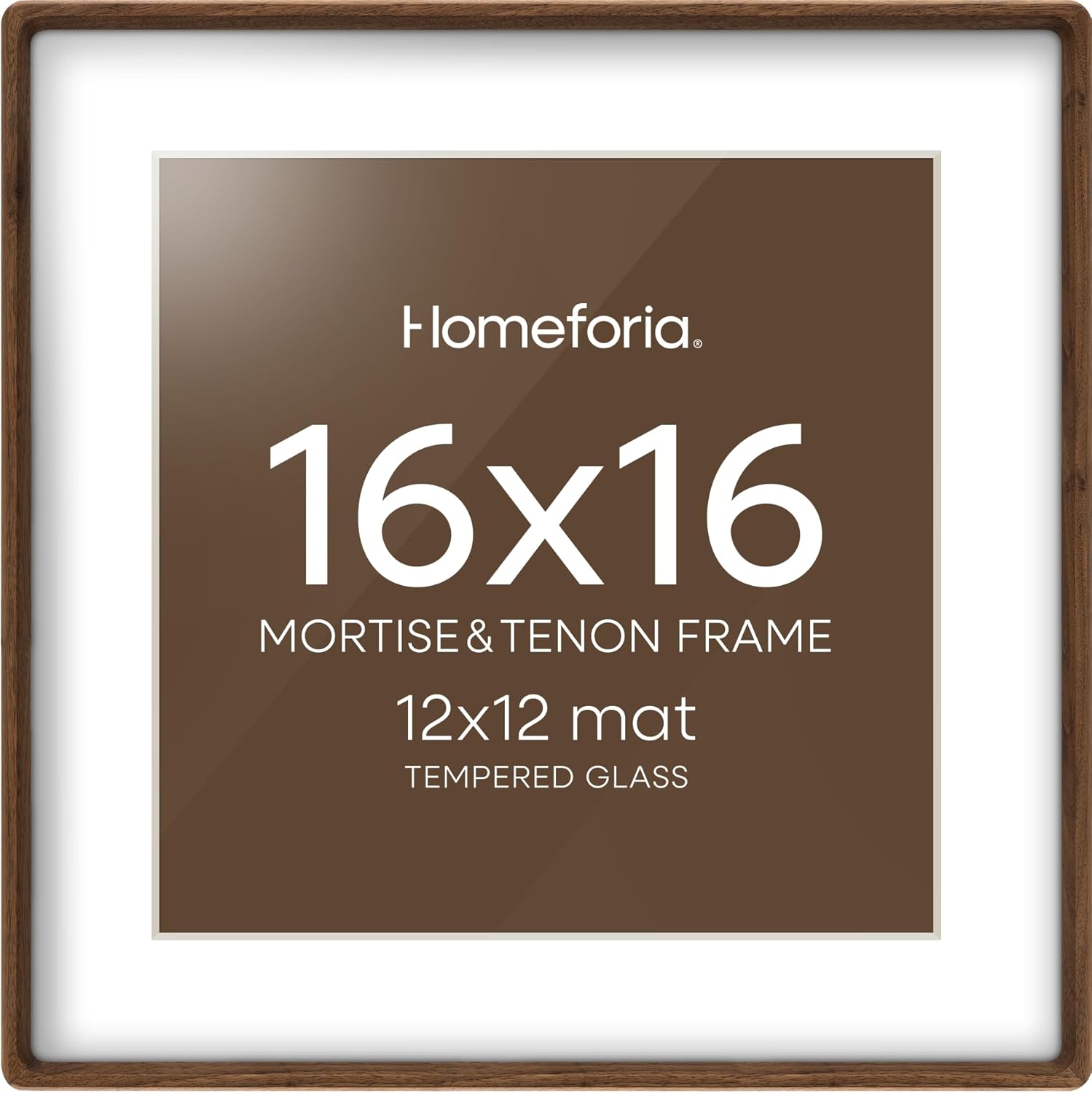 Homeforia 16x16 Picture Frame Brown for Stunning Wall Art