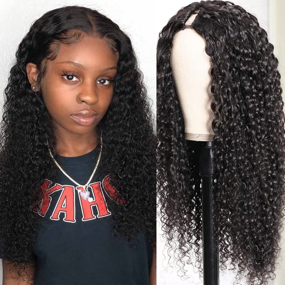 Ainmeys Curly V Part Wigs for Black Women - No Leave Out Style