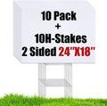 Large Blank Yard Signs 18 x 24 in 10-Pack with Stakes - Durable