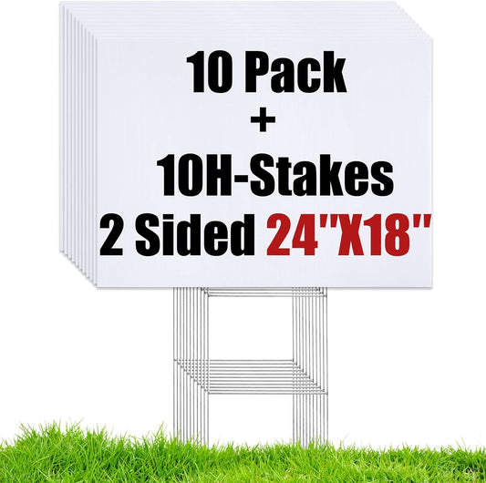 Large Blank Yard Signs Kit for Estate Sale, Party, and More