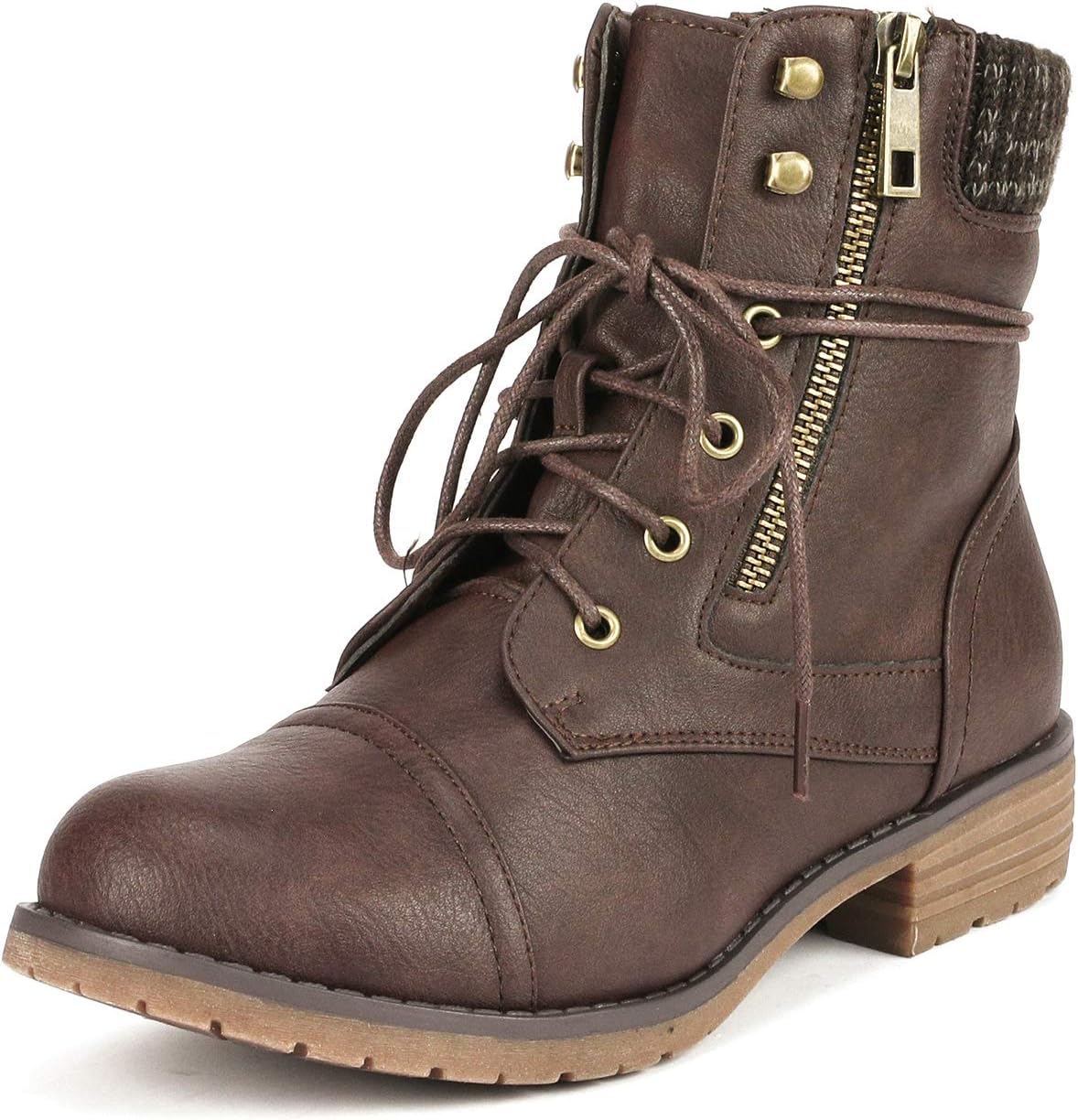 DREAM PAIRS Women's Lace Up Combat Boots for Stylish Comfort